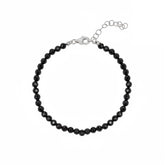 Sterling Silver Black Natural Spinel Bracelet