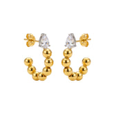 Beaded Pear Sterling Silver Earrings