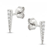 Long Pave Dagger Stud Earrings
