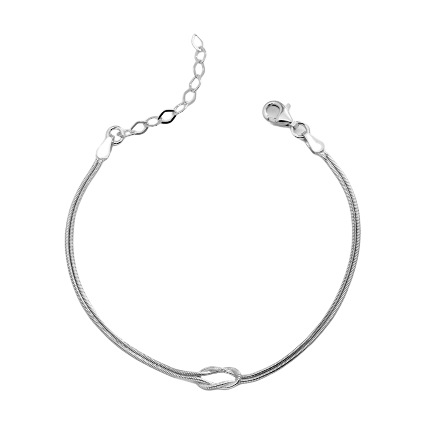 Sterling Silver Snake Chain Knot Bracelet