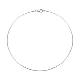 Sterling Silver Rigid Fine Chain Choker Necklace