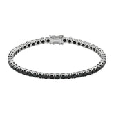 Sterling Silver Black Tennis Bracelet