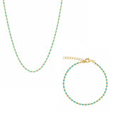 Eau de Nil Enamel Mine Beaded Necklace and Bracelet Set