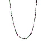Fine Red Green Tourmaline Sterling Silver Necklace