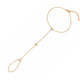 Sterling Silver Simple Jewelled Hand Chain