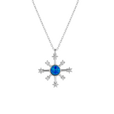 Opal Ship Wheel High Quality Sterling Silver Necklace