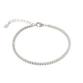 Flat Back Sterling Silver Fine Tennis Bracelet