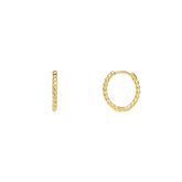 Fine 14ct Solid Gold Beaded Hoop Earrings