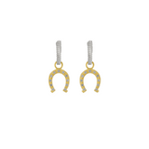 Silver Hoop Sterling Silver Horseshoe Equestrian Earrings
