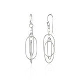 Nested Loop 3D Drop Earrings in Sterling Silver