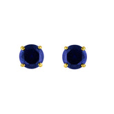 9c Gold Synthetic Sapphire Stud Earrings