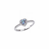 Sterling Silver Heart Halo Moisanite Ring
