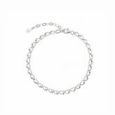 Double Heart Link Sterling Silver Bracelet