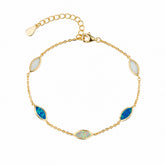 Marquise Faced Opal Sterling Silver Bracelet