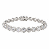 Grand Halo Sterling Silver Statement Bracelet