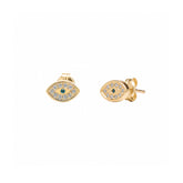 9ct Solid Gold Evil Eye Stud Earring
