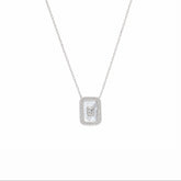 Mother of Pearl Rectangular Sterling Silver Necklace