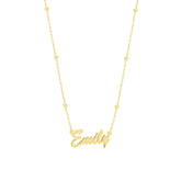 Fine Sterling Silver Satellite Beaded Signature Name Necklace