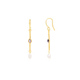 Sterling Silver Textrured Pearl Drop Earring