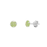 Sterling Silver Glittering Green Stud Earring