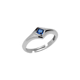 Fine Rectangular Navy Sterling Silver Statement Ring
