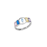 Sterling Silver Multicolor Baguette Ring