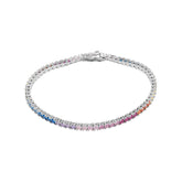 Sterling Silver Rainbow Tennis Bracelet