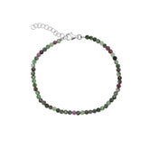 Fine Red Green Tourmaline Sterling Silver Bracelet