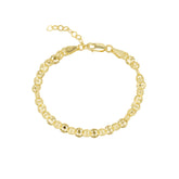 Floral Cut-Out Textured Link Chain Bracelet