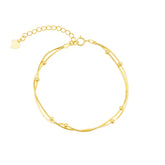 Italian Fine Sterling Silver Double Satellite Chain Bracelet