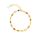 Multicolour Multi Cut Sterling Silver Bracelet