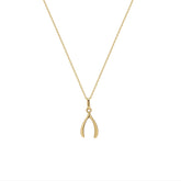 9ct Solid Gold Large Wishbone Necklace