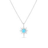 Blue Opal Northernstar Sterling Silver Pendant Necklace