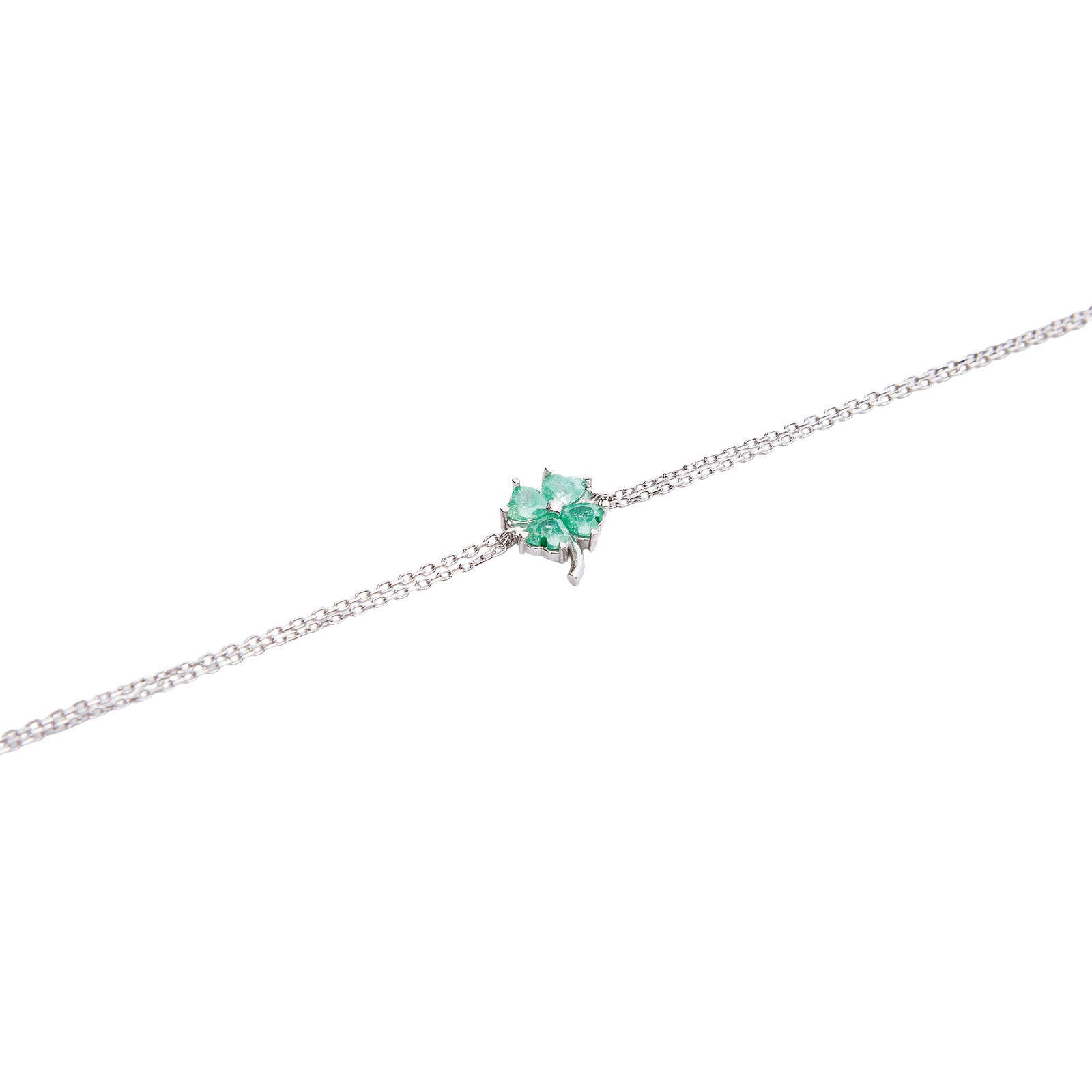 Silver and 2025 emerald bracelet