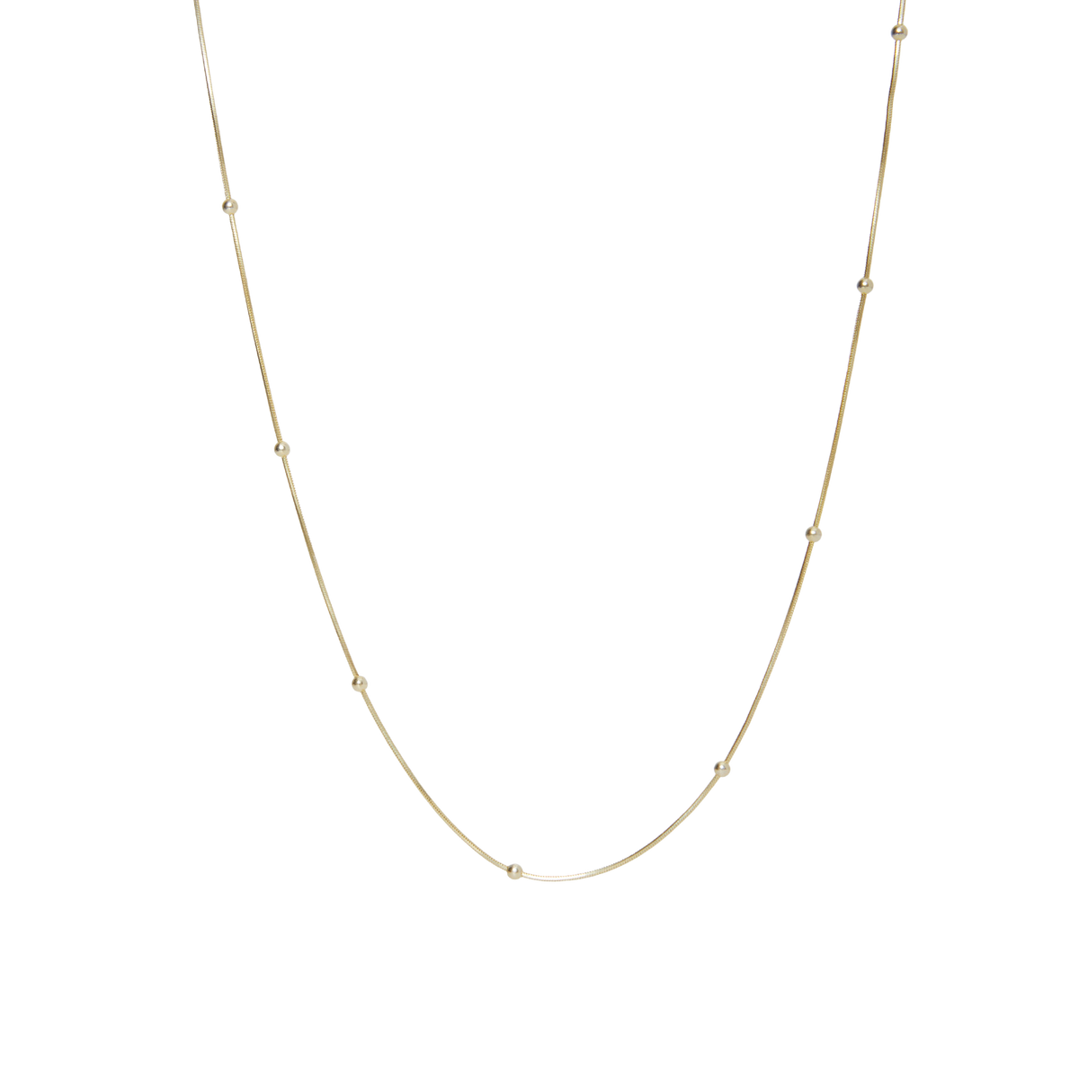 Italian Fine Beaded Chain Sterling Silver Satellite Necklace
