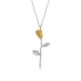 Gold Color Rose Sterling Silver Necklace