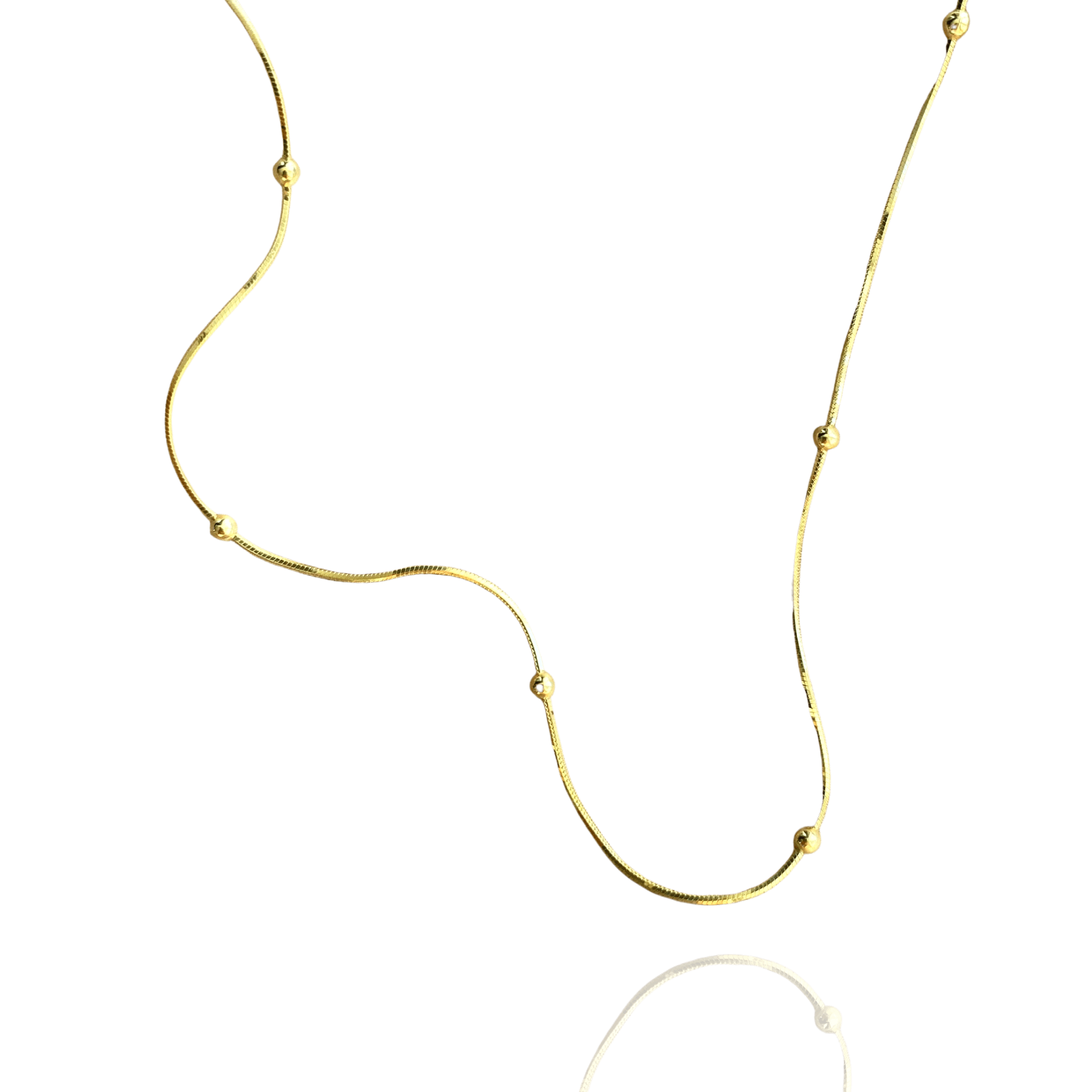 Itallian Bead Chain Sterling Silver Necklace - Spero London