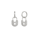 Lock Silver Hoop Sterling Silver Earrings