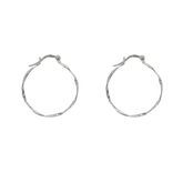 Lightly Twisted Sterling Silver Hoop Earring - Spero London