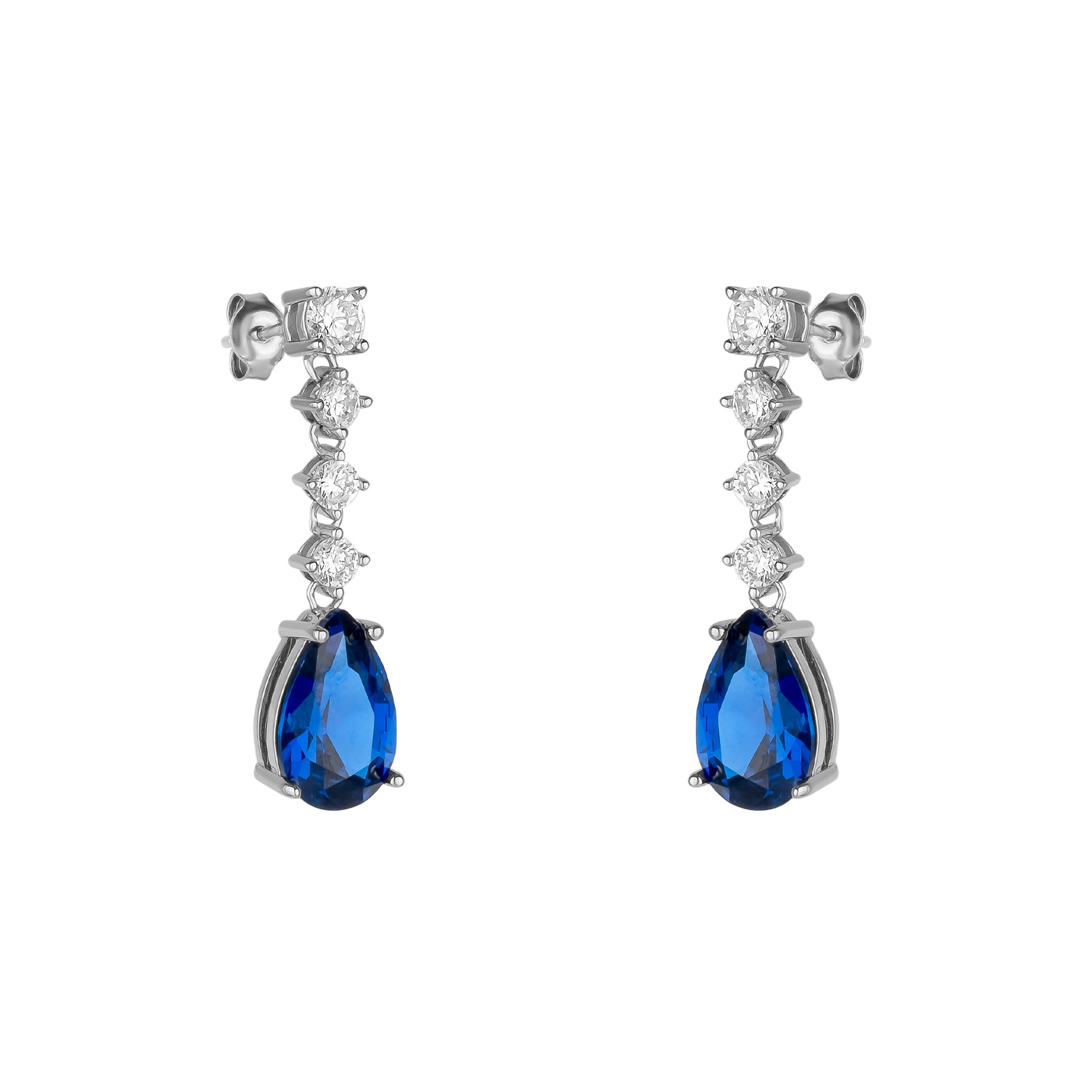 Pear Sterling Silver Drop Earrings