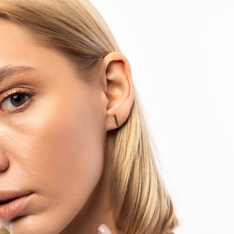 Bar Stud Plain Earrings Sterling Silver