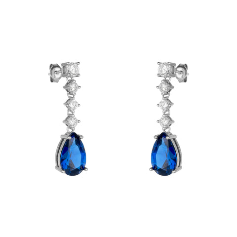 Pear Sterling Silver Drop Earrings