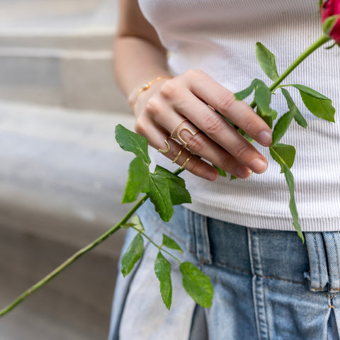 Sterling Silver Open Cuff Pave Ring