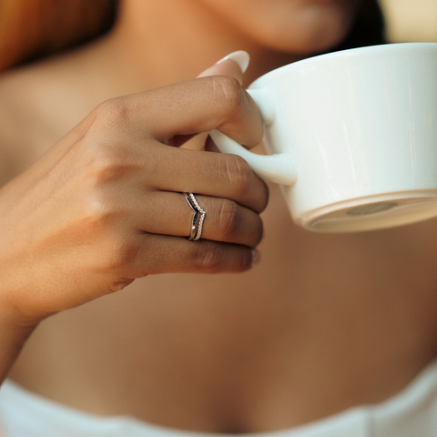 Sterling Silver Plain Polished Wishbone V Ring
