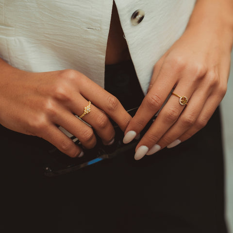 14ct Solid Gold Daisy Flower Ring