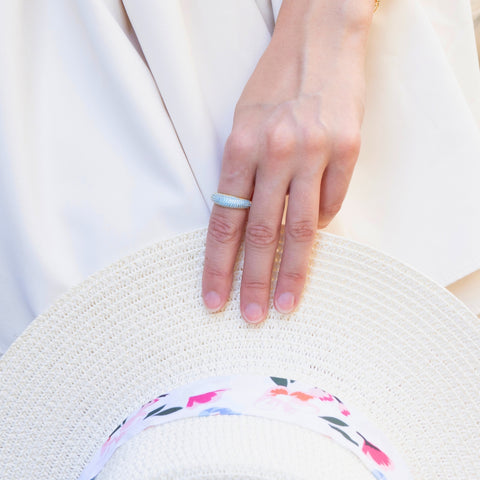 Turquoise Pave Sterling Silver Dome Ring