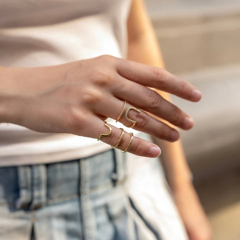 Sterling Silver Multi-Row Pinky Ring