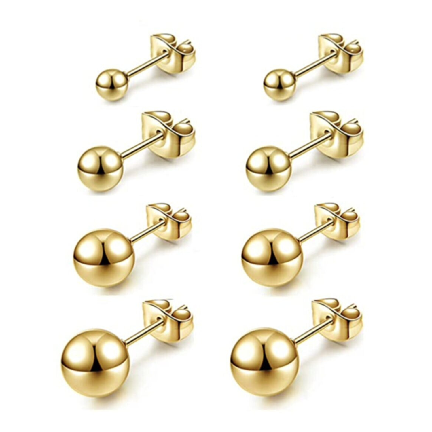 Sterling Silver Ball Sphere Stud Earring