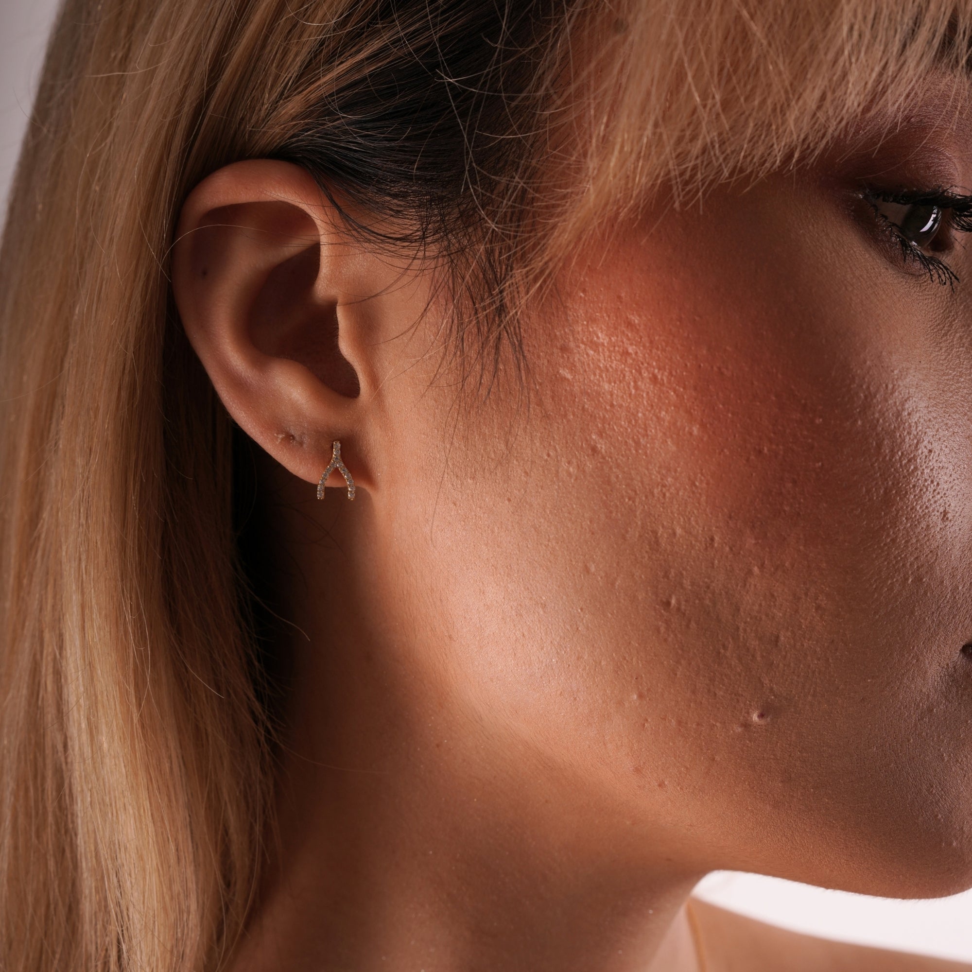 Sterling Silver Wishbone Stud Earring