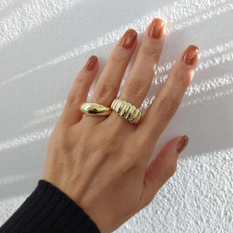 Sterling Silver Dome Crescent Ring